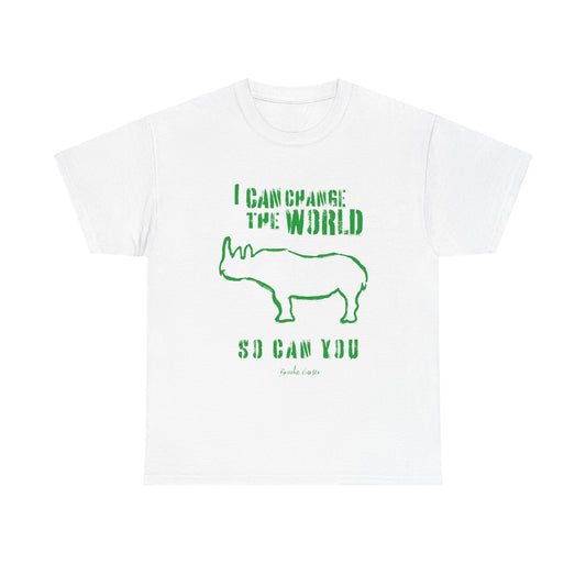 'I can change the world' (Rhino)  Cotton Tee