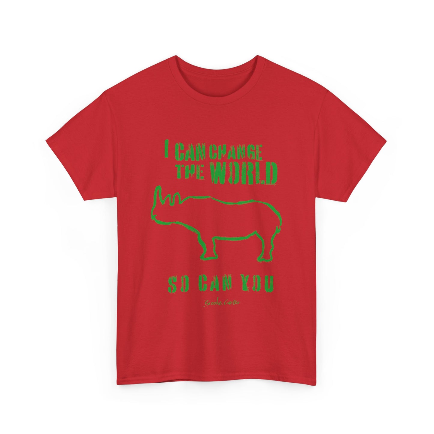 'I can change the world' (Rhino)  Cotton Tee