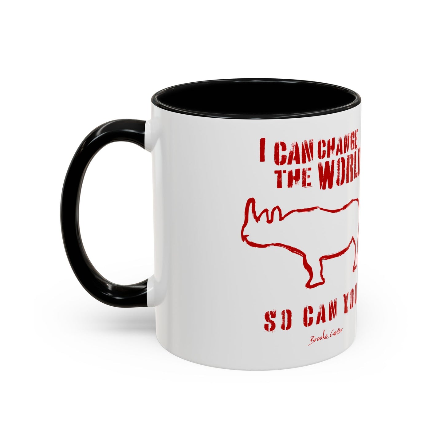 'I can change the world' (rhino) mug