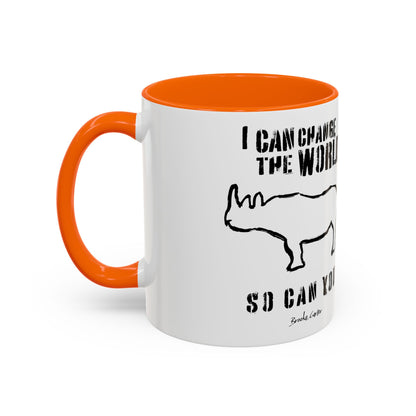 'I can change the world' (rhino) mug