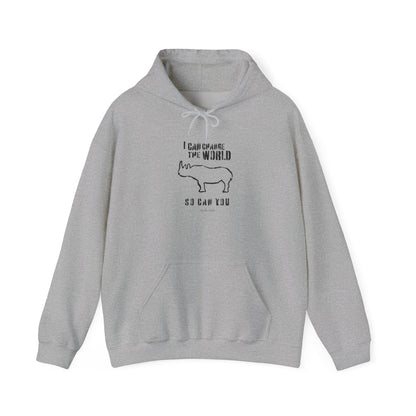 'I can change the world' (rhino) hoodie