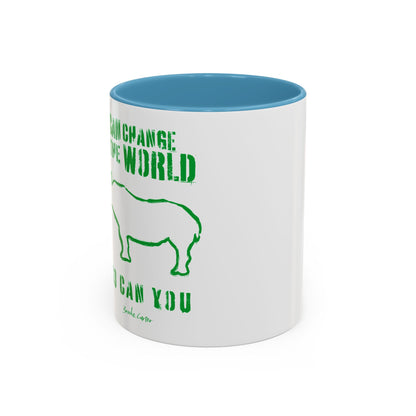 'I can change the world' (rhino) mug