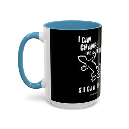 'I can change the world' (gecko) mug