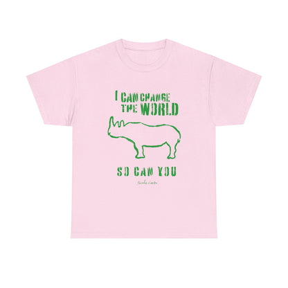 'I can change the world' (Rhino)  Cotton Tee