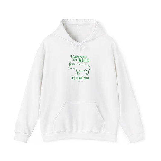 'I can change the world' (rhino) hoodie