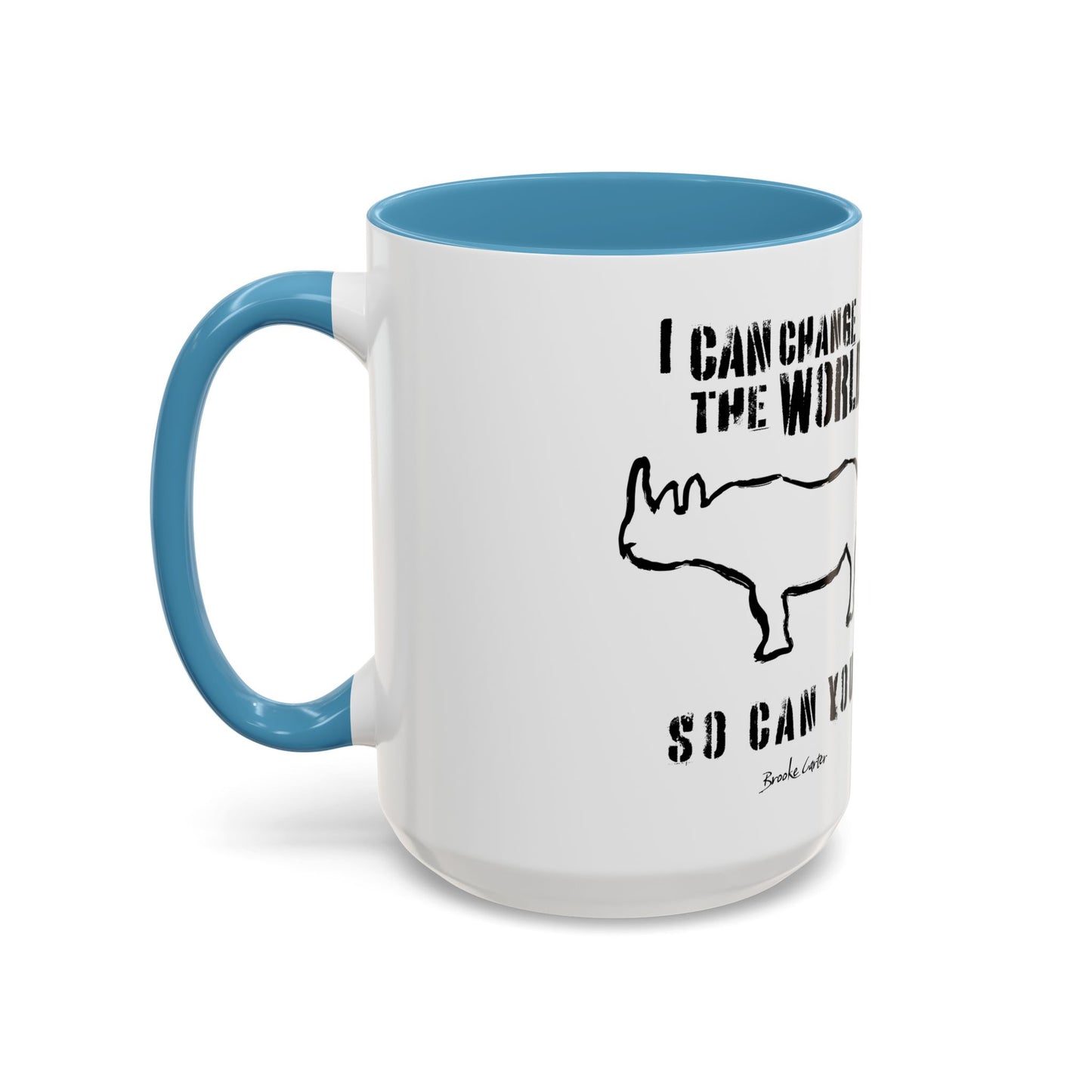 'I can change the world' (rhino) mug