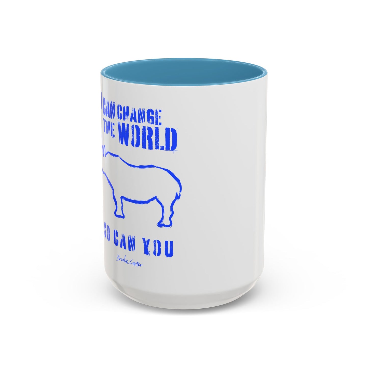 'I can change the world' (rhino) mug