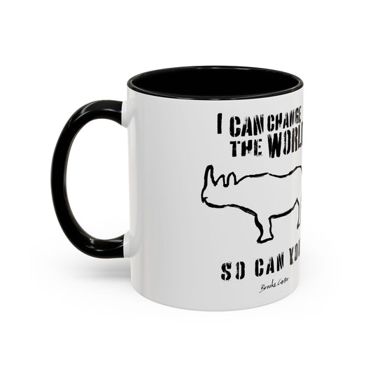 'I can change the world' (rhino) mug