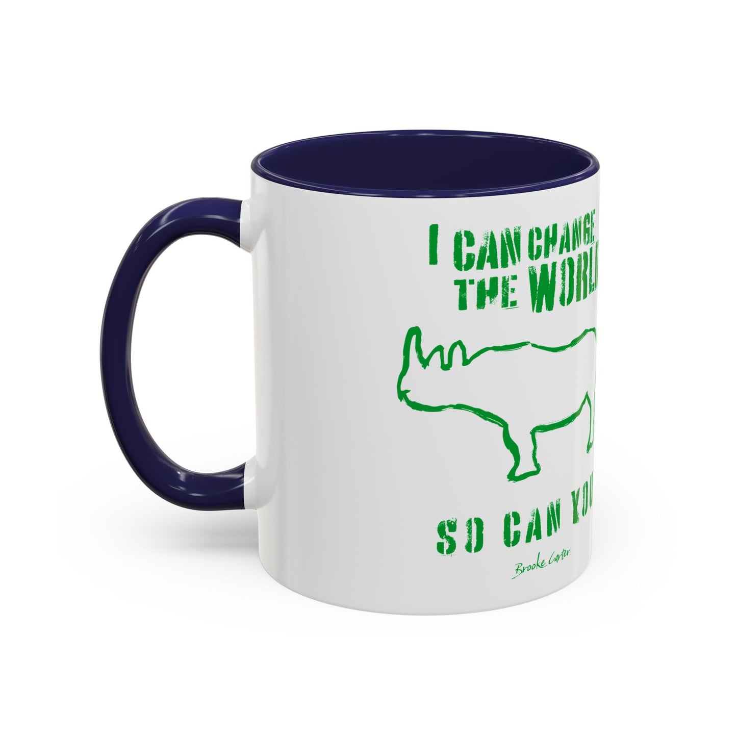 'I can change the world' (rhino) mug