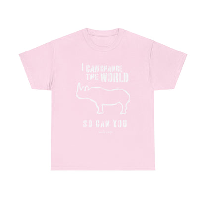 'I can change the world' (Rhino) Unisex Cotton Tee