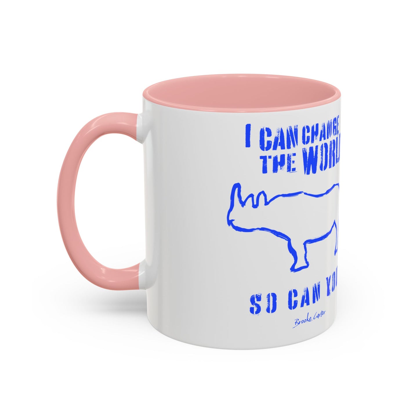 'I can change the world' (rhino) mug